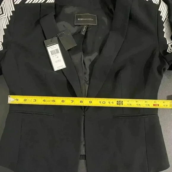 New REVOLVE BCBG MaxAzria Bolero Blazer Embroidered Crop 90s Y2K Tailored Boho - Picture 14 of 17